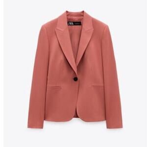 Zara Pink Single Breasted Blazer Sz 4